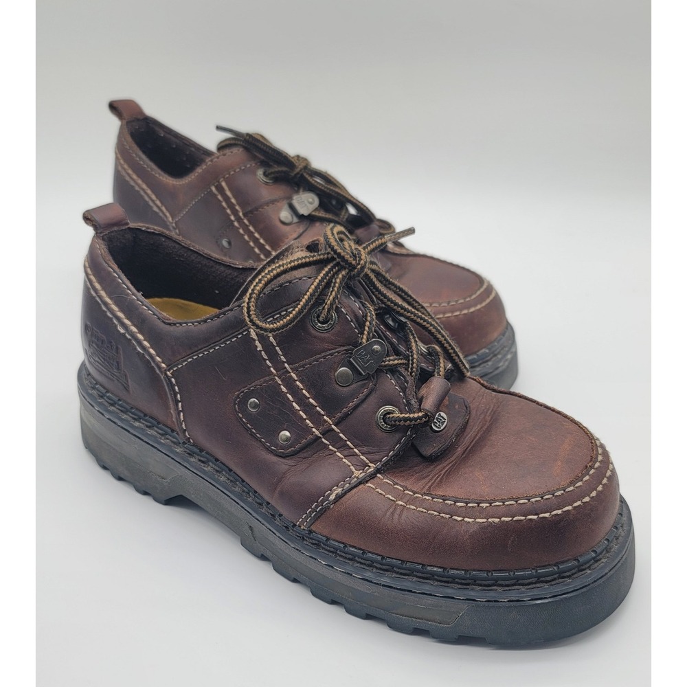 CAT Tracks Caterpillar Leather Oxford Shoes Brown Lug Sole Y2K Mens 10